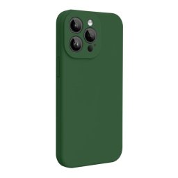 Husa Lemontti Husa Liquid Silicon MagCharge iPhone 15 Pro Verde (protectie 360°, material fin, captusit cu microfibra)