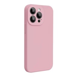 Husa Lemontti Husa Liquid Silicon MagCharge iPhone 15 Pro Max Crem (protectie 360°, material fin, captusit cu microfibra)