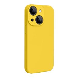 Husa Lemontti Husa Liquid Silicon MagCharge iPhone 15 Galben (protectie 360°, material fin, captusit cu microfibra)
