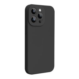 Husa Lemontti Husa Liquid Silicon MagCharge iPhone 15 Pro Max Negru (protectie 360°, material fin, captusit cu microfibra)