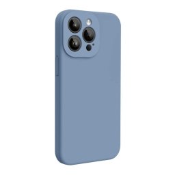 Husa Lemontti Husa Liquid Silicon MagCharge iPhone 15 Pro Max Gri (protectie 360°, material fin, captusit cu microfibra)