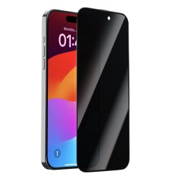 Van Series Privacy Twice - Folie protecție ecran din Sticlă securizată - compatibil cu Apple iPhone 15 Pro Max - Privacy - culoare Negru