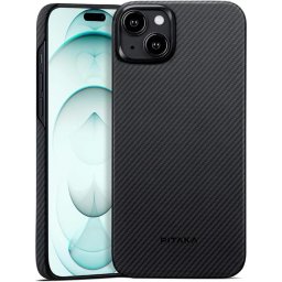 Husa Pitaka Husa MagEZ 4 Aramida 600D iPhone 15 Plus, MagSafe Negru / Gri
