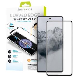 Lemontti Curbata 3D - Folie protecție ecran din Sticlă securizată - compatibil cu Honor Magic6 Lite - Curbat 3D - culoare Negru