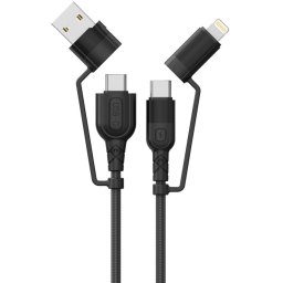 LEMCF4IN1PDN 4 in 1, USB-A / Type-C la Type-C / Lightning 1.2m Negru