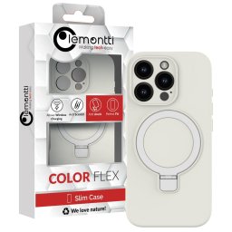 Husa Lemontti Husa Liquid Silicon MagSafe iPhone 16 Pro, cu suport, Alb