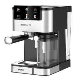 Espressor Latteccino 20, 20 bari, rezervor lapte 500 ml, 6 tipuri bauturi, 1350 W, Rezervor apa 1.5 l, Sistem rapid de incalzire thermalblock, Inox/ Negru