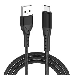 Cablu Lemontti Bending Aluminum USB-A la Type-C, fast charge, 1.2m, culoare negru