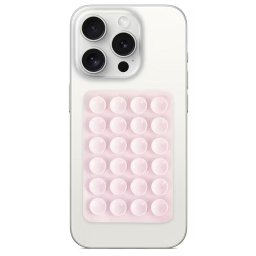 Suport telefon Lemontti, silicon cu ventuze, roz