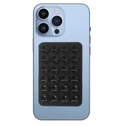 Suport telefon Lemontti, silicon cu ventuze, negru