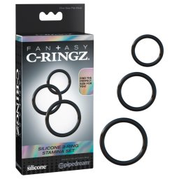 Pipedream - Fantasy C-Ringz - set triplu de inele pentru penis (negru)