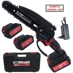Mini Drujba electrica cu 2 acumulatori 48V, 180cm, ungere lant, valiza transport, Campion CMP1798
