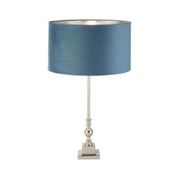 Lampă de masă Searchlight EU81214TE WHITBY 1xE27/60W/230V albastru/crom