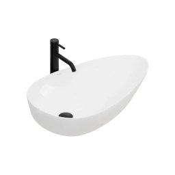 REA-U1500 - Lavoar pentru blat GRETA, 42,5 x 77 cm, ceramică, alb lucios
