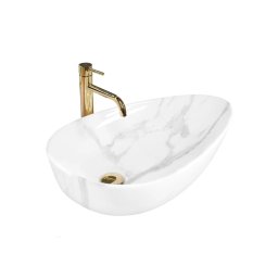 REA-U6501 - Lavoar GRETA pentru blat, 40 x 65,5 cm, ceramică, aspect de piatră