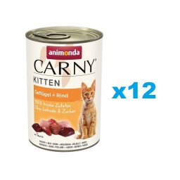 ANIMONDA Carny Kitten Poultry&Beef 12x400 g hrana pui pisica, pasare si vita