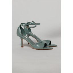 Sandale verde menta elegante din piele ecologica cu varf ascutit