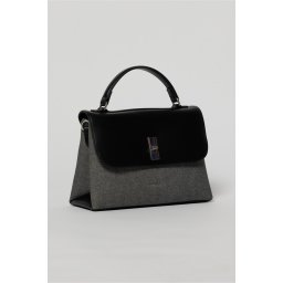 Geanta cu design modern in doua nuante de negru