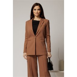 Sacou DY Fashion maro oversize cu detalii la spate