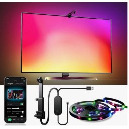 Kit Banda LED inteligenta pentru fundal TV de 5 metri LED RGB camera inclusa multicolor