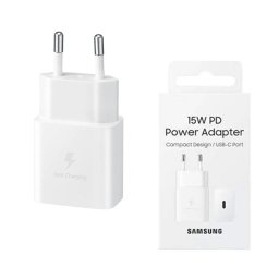 Incarcator retea original Samsung fast charging, USB Type C, 15W - White