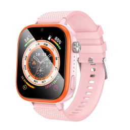 Smartwatch HOCO Y101, pentru Copii, 680mAh, Ecran 1.83 inch, Cartela 4G, Apeluri BT si GPS, 1GB RAM + 16GB ROM, Curea silicon Roz