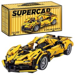 Joc de constructie Masina Galbena, scara 1:18, 422 piese