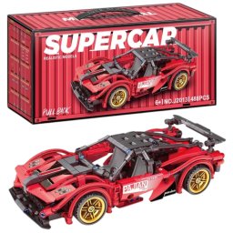 Joc de constructie Masina Rosie, scara 1:18, 482 piese