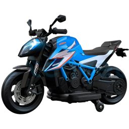 Motocicleta electrica pentru copii DLS-X12, cu lumini, muzica, MP3 si USB, albastru
