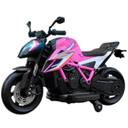 Motocicleta electrica pentru copii DLS-X12, cu lumini, muzica, MP3 si USB, roz
