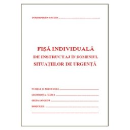 Fisa instruire in domeniul situatiilor de urgenta, A5, coperti carton