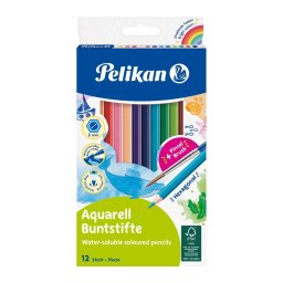 Creioane colorate acuarela Pelikan 12 culori+pensula