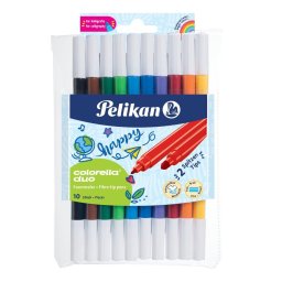 Carioca Colorella Duo C407 set 10 culori, cu 2 varfuri, Pelikan