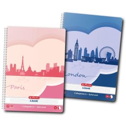Caiet A4, 70 file, cu spirala, Herlitz City, hartie 70 g/mp