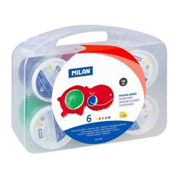 Acuarele pentru pictura cu degetele, 6 culori 100 ml, Milan