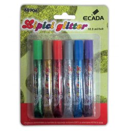 Lipici cu sclipici set 6 culori Ecada
