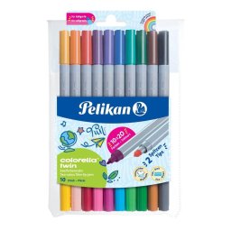 Carioca Colorella Twin C304 bicolore, set 10 cu 2 varfuri, Pelikan
