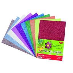 Hartie gumata Glitter 20 x 30 cm, set 10 culori, Daco