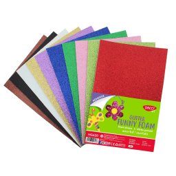 Hartie gumata Glitter autoadeziva 20 x 30 cm, set 10 culori, Daco