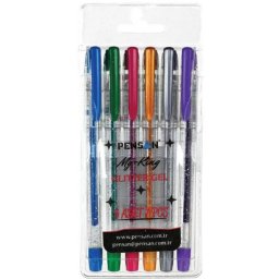 Pix cu gel si sclipici set 6 culori Pensan My King Glitter