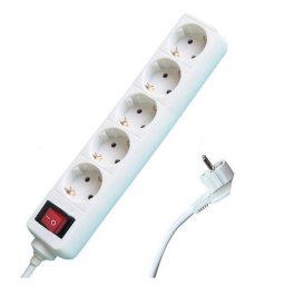 Prelungitor cu 5 prize, lungime 5m, cu intrerupator, 3x1,5