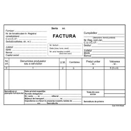 Factura A6, 3 exemplare, autocopiativ, carnet 50 seturi, cu TVA