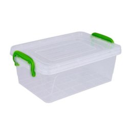 Cutie depozitare plastic, cu capac si manere, 1,5 L
