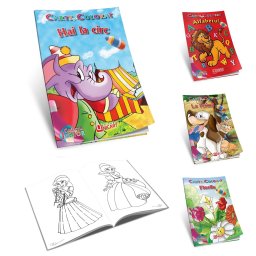 Carte de colorat 17x24cm, 16 pagini, diverse teme