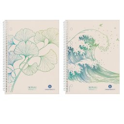 Caiet A5 70 file cu spirala, hartie reciclata, Herlitz GREENline, matematica