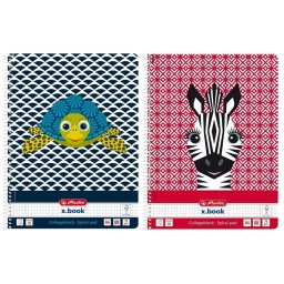 Caiet A4 80 file cu spirala Herlitz Cute Animals matematica