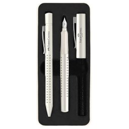 Set cadou stilou+pix Faber-Castell Grip 2010 Alb Cocos