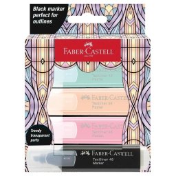 Textmarker Faber-Castell Pastel Glassy set 4, editie speciala, cutie carton