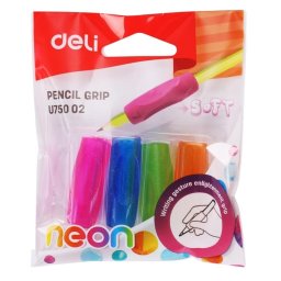Grip cauciuc pentru creioane, set 4 bucati, Deli