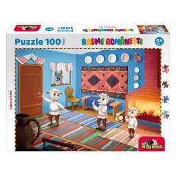 Puzzle 100 piese Capra cu trei iezi, 32x23 cm, Noriel